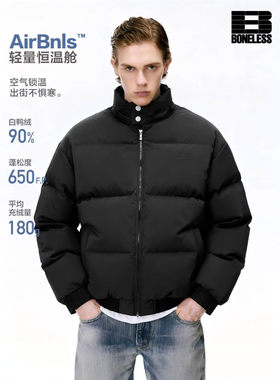【经典触感】BONELESS立领羽绒服刺绣logo冬季保暖加厚情侣装外套