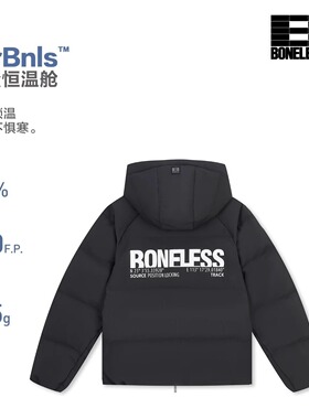 【经典触感】BONELESS基础logo印花羽绒服冬季保暖刺绣加厚外套