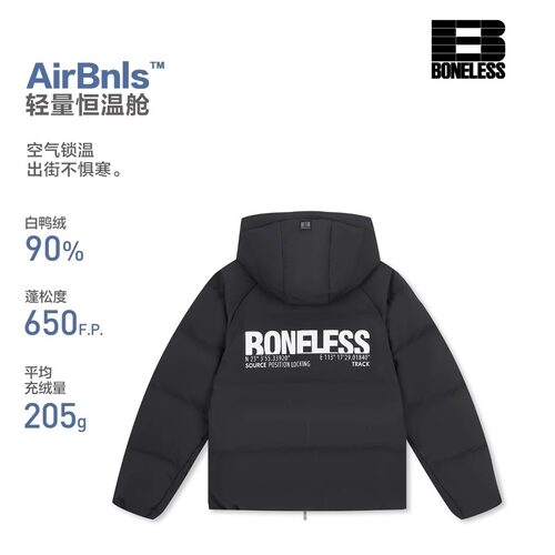 BONELESS基础logo印花羽绒服
