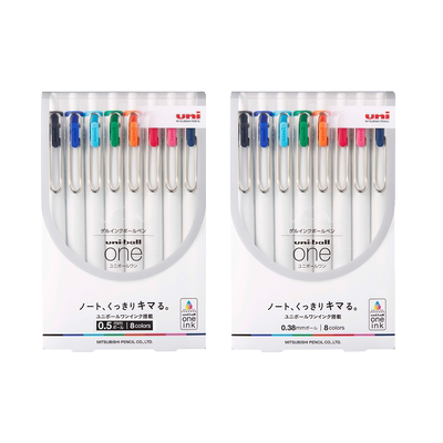 日本UNI三菱ONE中性笔学生按动黑色水笔彩色笔时尚黑笔简约日系文具UMN-S-05红笔签字笔子弹头0.5/0.38