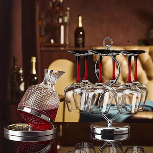 法式复古风轻奢红酒杯套装家用高档摆件醒酒器倒挂波尔多葡萄酒杯