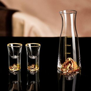 家用中式高档白酒杯套装轻奢玻璃杯子分酒器金山小酒杯二两酒壶
