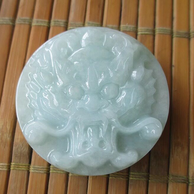 缅甸老坑翡翠天然A货生肖龙头玉皮带扣腰扣男款腰牌冰糯种带证书