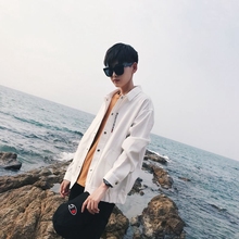 刺绣宽松潮流夹克男翻领休闲百搭春秋上衣服 外套韩版 初秋薄款 工装