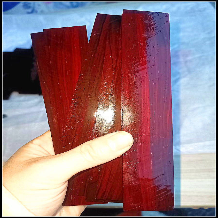 小叶紫檀书签料 薄片刀柄贴片料16*3*0.3cm10片一份 新疆西藏没到