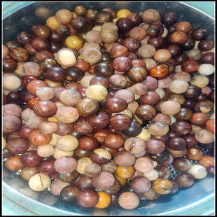 木质珠胚珠滚筒实木珠1.5-2.0枕芯珠按摩枕红木瑕疵珠填充珠5斤份