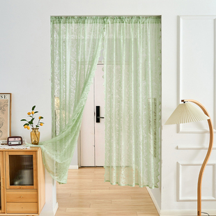 法式卧室门帘轻奢氛围感遮挡帘卫生间隐私半帘纱帘隔断帘主卧窗帘