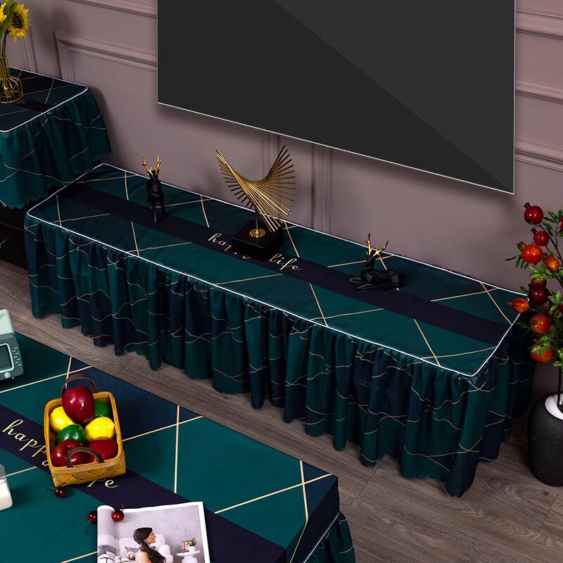 电视柜盖布防尘罩布艺长条桌布简约北欧轻奢高级感电视柜套罩新款