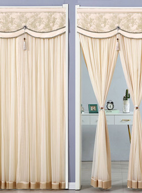 奢华欧式卧室门帘家用房间防蚊防隐私免打孔纱帘子隔断帘四季新款