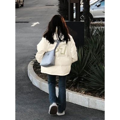 冬季保暖黑色oversize羽绒棉服