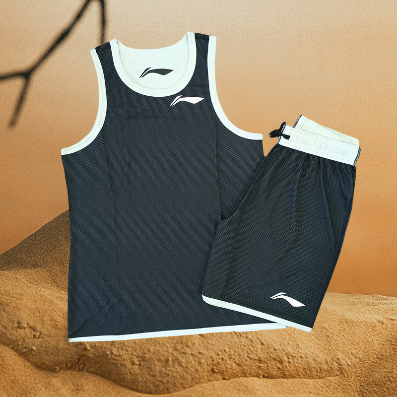 李宁CBA比赛套装篮球训练服双面穿篮球背心运动球衣AATR083
