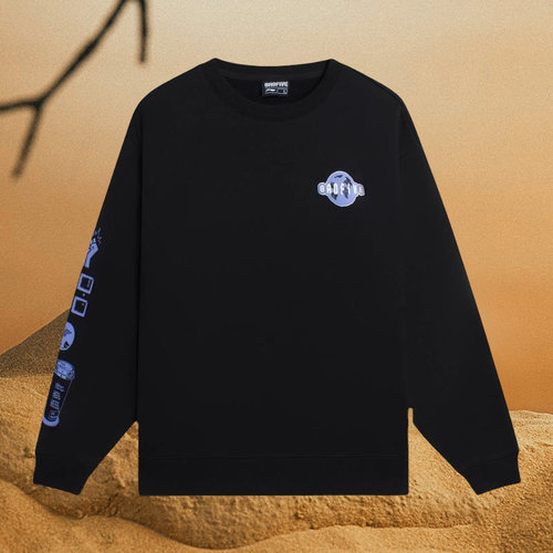 李宁男子正品新款训练系列宽松舒适休闲套头圆领卫衣AWDSC01