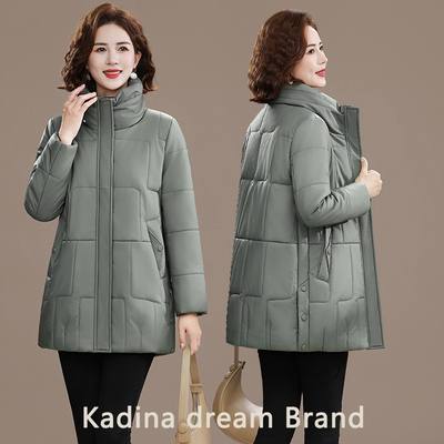 新款海宁真皮羽绒服女短款2025冬季修身立领大码中年绵羊皮厚外套