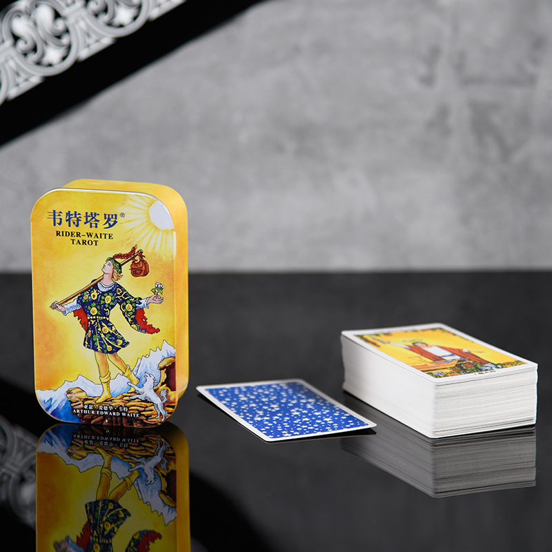 韦特卡罗牌便携铁盒花影经典韦特taluo牌罗塔伟特牌初学者tarot 运动/瑜伽/健身/球迷用品 扑克 原图主图