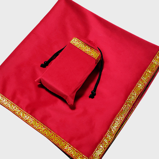 塔罗桌布欧卡牌OH卡神谕卡桌布袋黑色红色天鹅绒桌游卡牌tarot