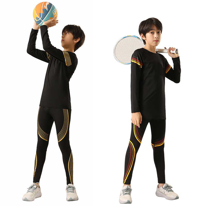 儿童运动紧身衣长袖弹力男童紧身
