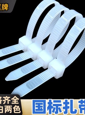 塑料国标尼龙扎带4*200mm理线卡扣家用整理神器强力束线绑扎带绳*