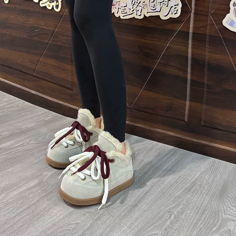 卡皮巴拉加绒内增高面包雪地靴女