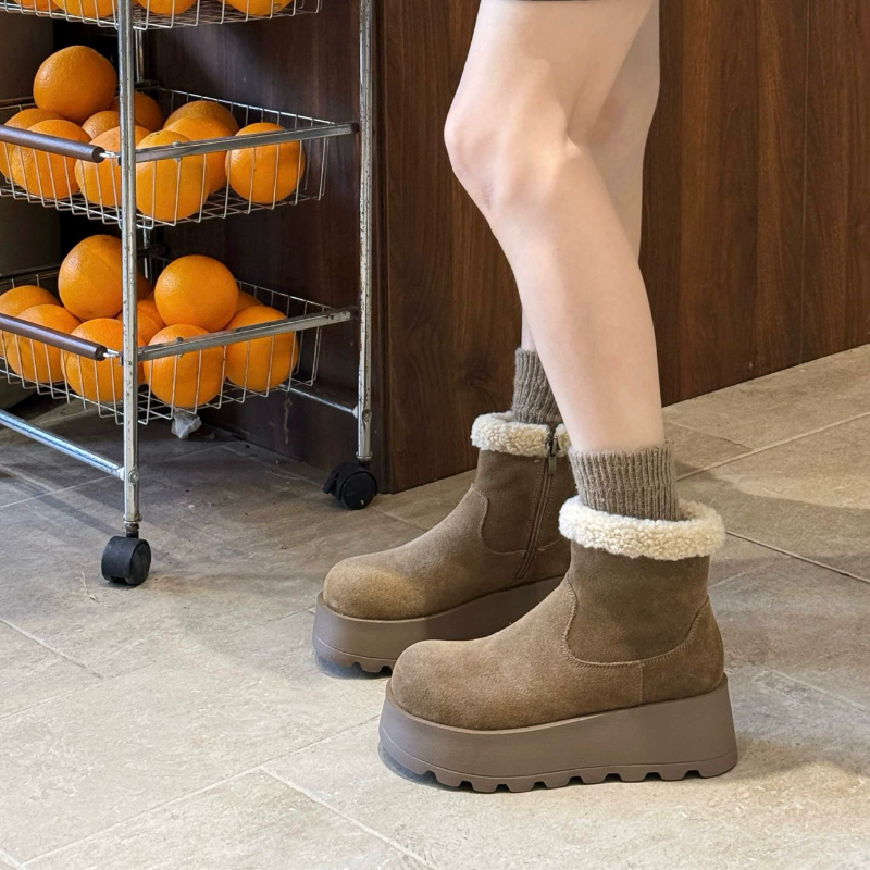 韩版复古加绒加厚保暖厚底雪地靴