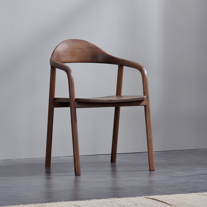 黑胡桃木餐椅咖啡椅北欧简约现代实木书桌椅子酒店咖啡厅扶手椅子,住宅家具,餐椅,淘宝优惠券,粉丝福利购,淘宝优惠卷