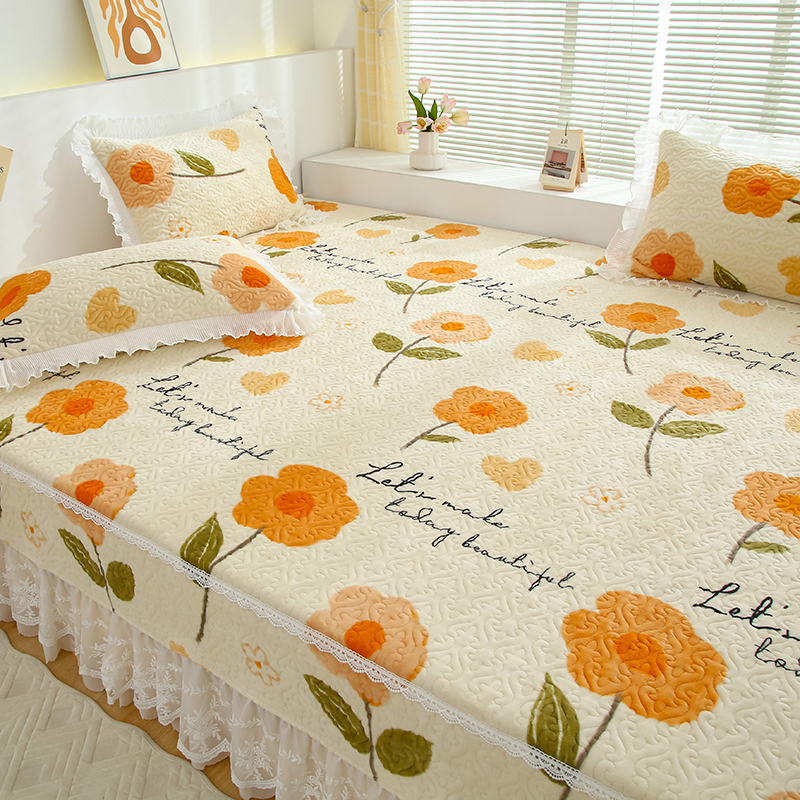 冬季加厚牛奶绒炕盖榻榻米床盖