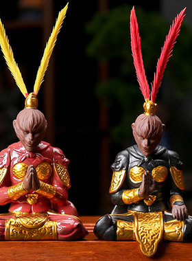 齐天大圣陶瓷中式风斗战胜佛摆件