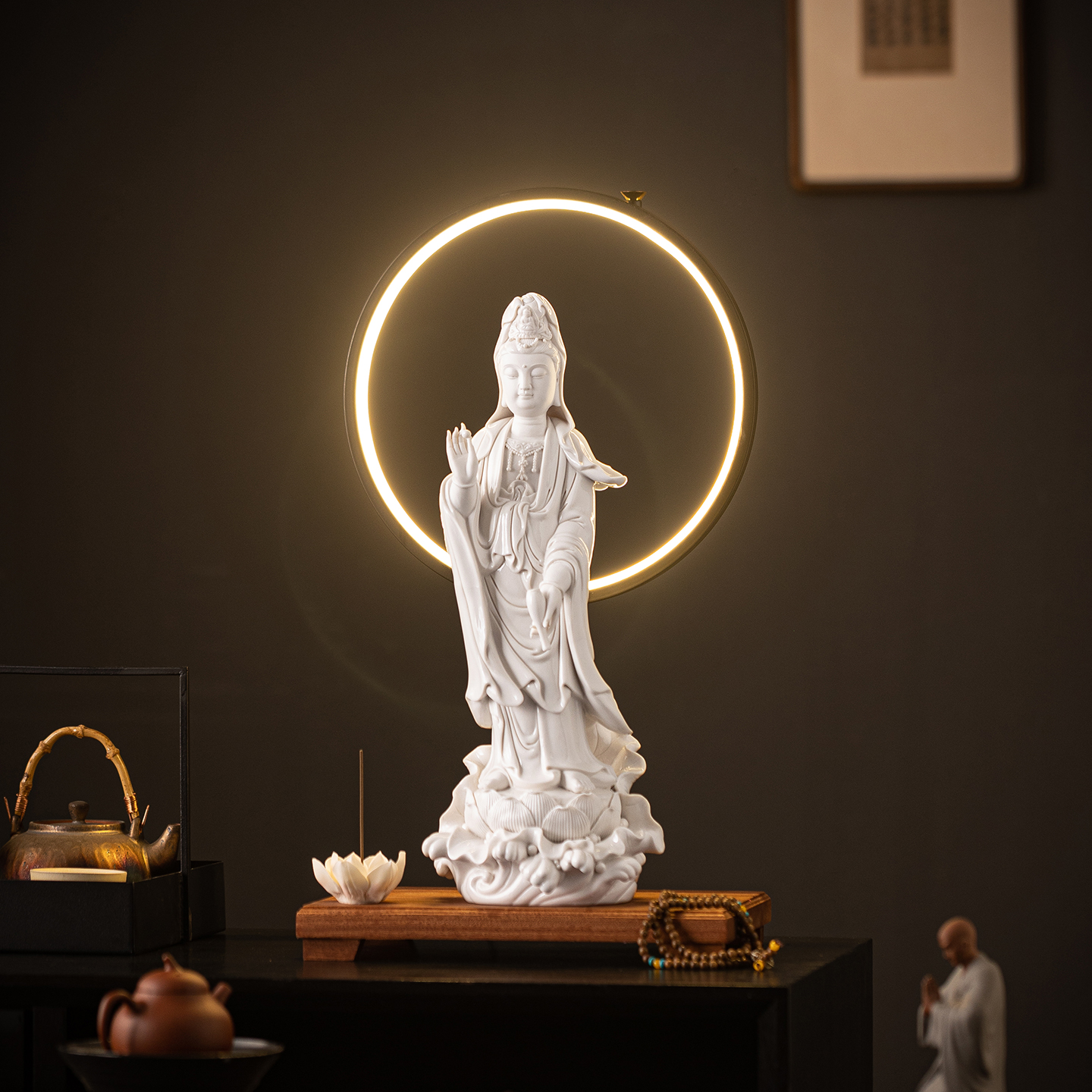 新中式德化陶瓷站像水滴观音菩萨