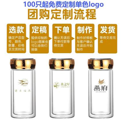 玻璃燕窝分装瓶耐高温无铅鲜炖带盖家用可蒸煮透明定制双层燕窝杯