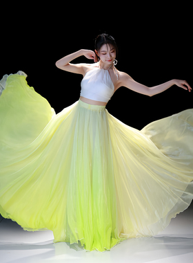 梦霞原创寂寞沙洲冷舞蹈裙子古典现代舞大摆裙表演出艺考摄影服装