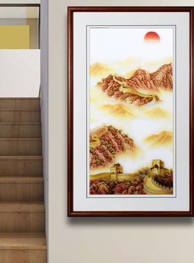 顾氏手工刺绣山水风景装饰画