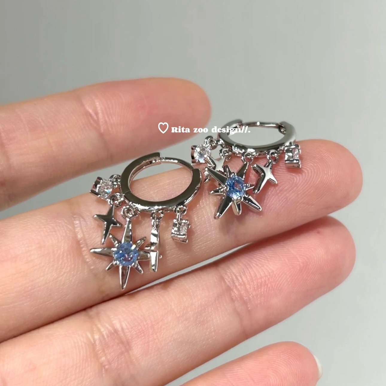 摇曳星芒可爱耳环耳圈耳扣