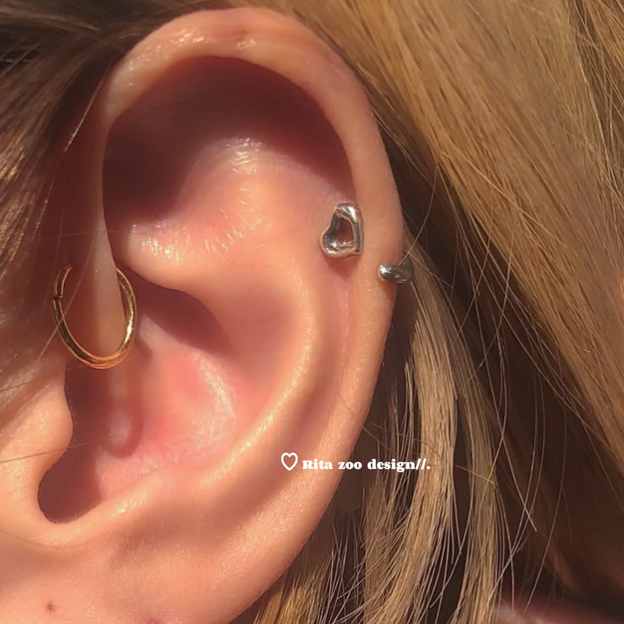 随意戴可爱小爱心耳环耳圈