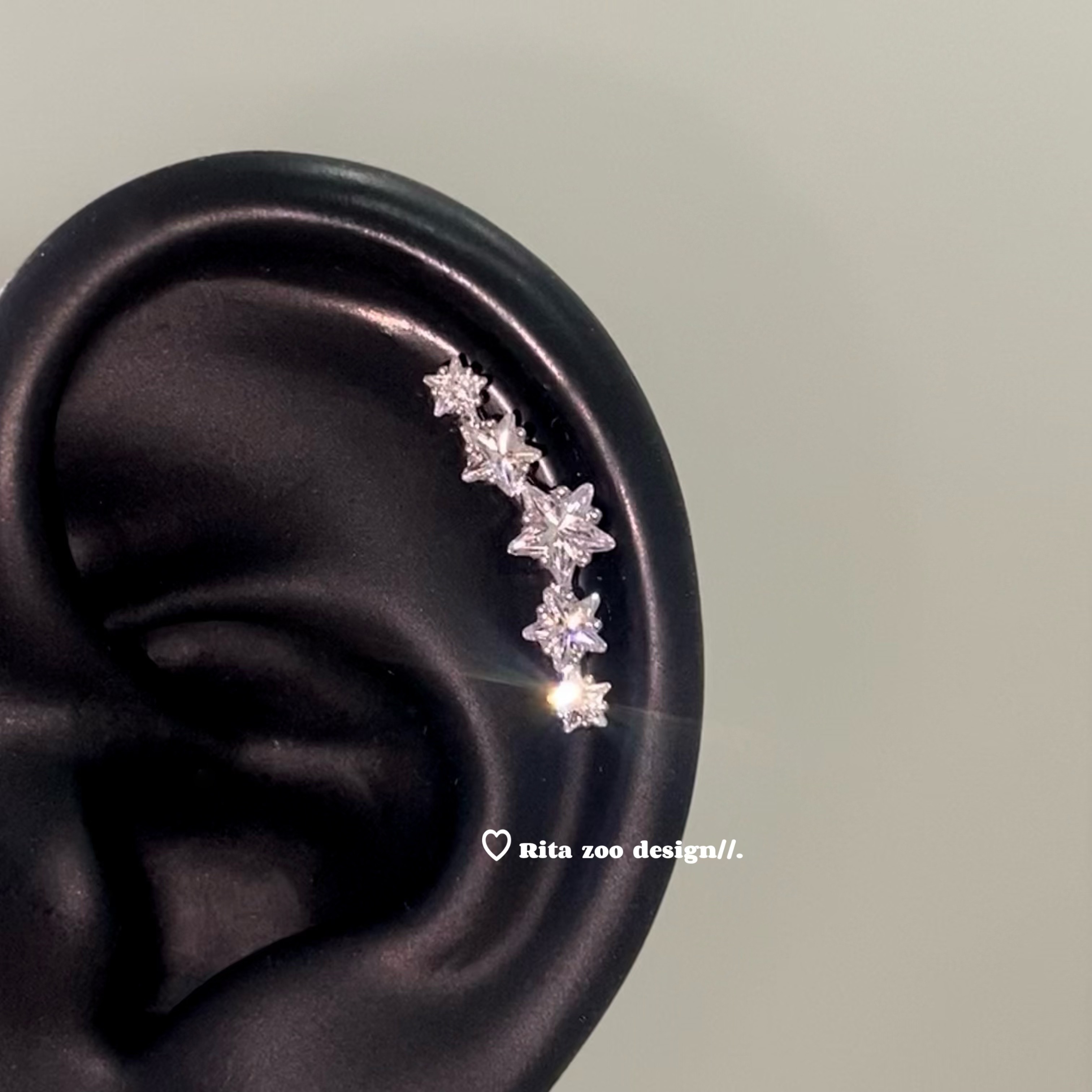 流星记超闪重工排钻星星耳骨钉