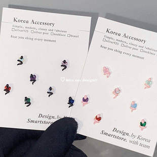 【Rita Zoo】清仓价 美杜莎小众设计粉黑小蛇爱心钛钢耳骨钉耳蜗