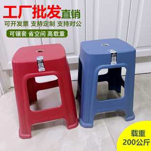 特厚塑料凳子加厚成人家用客厅餐桌椅熟胶高凳方凳板凳厂家批发