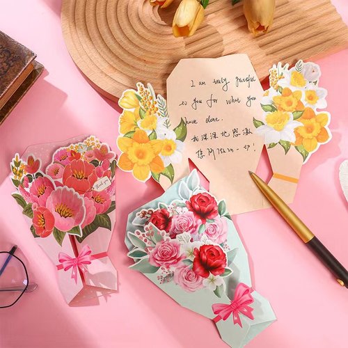 通用贺卡创意diy立体花束