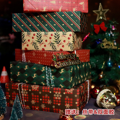 新品复古牛皮装饰纸圣诞主题