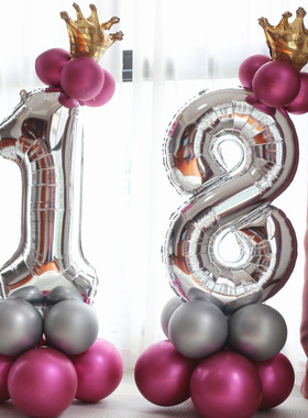 生日数字气球立柱路引儿童生日派对场景布置宝宝周岁百天满月装饰