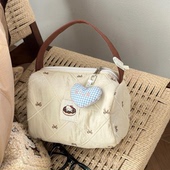 甜甜圈猫咪手拿包新款 外出便携手提化妆包小拎包洗漱化妆刷收纳袋