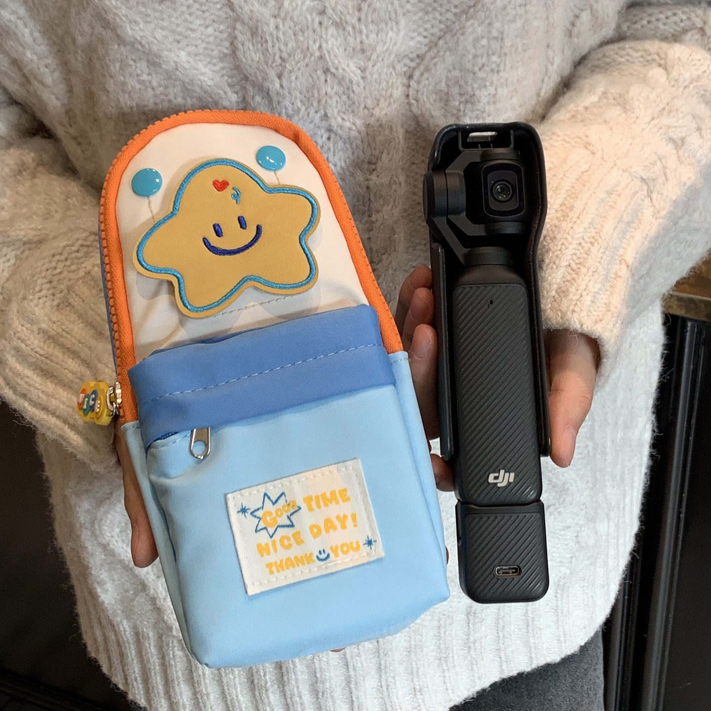 大疆pocket3收纳包可爱保护套外出便携手机包配件包ccd数码相机包