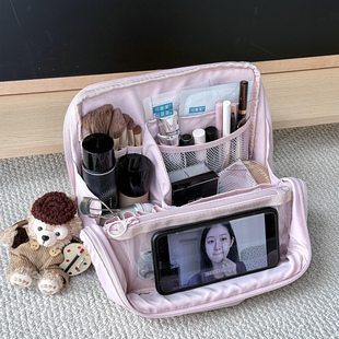 化妆包女2025新款高端可立式笔袋便携包旅行洗漱分区收纳包大容量