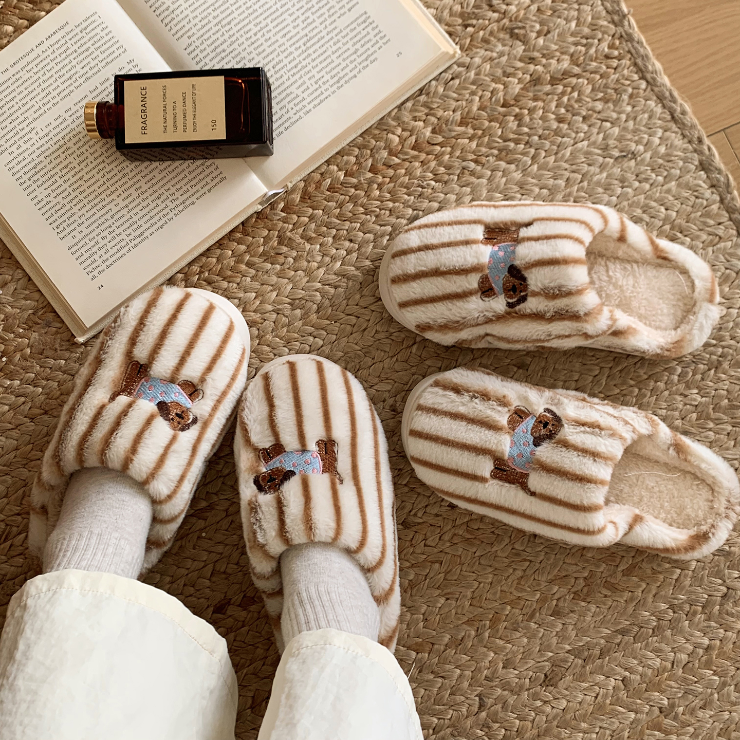 日式腊肠狗静音软底地板鞋男女情侣四季通用室内居家棉拖鞋月子鞋