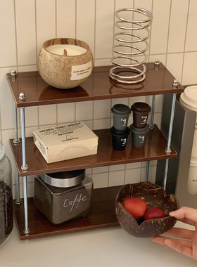 实木杯架中古风水杯茶杯茶具杯子收纳架子桌面咖啡杯餐边柜置物架