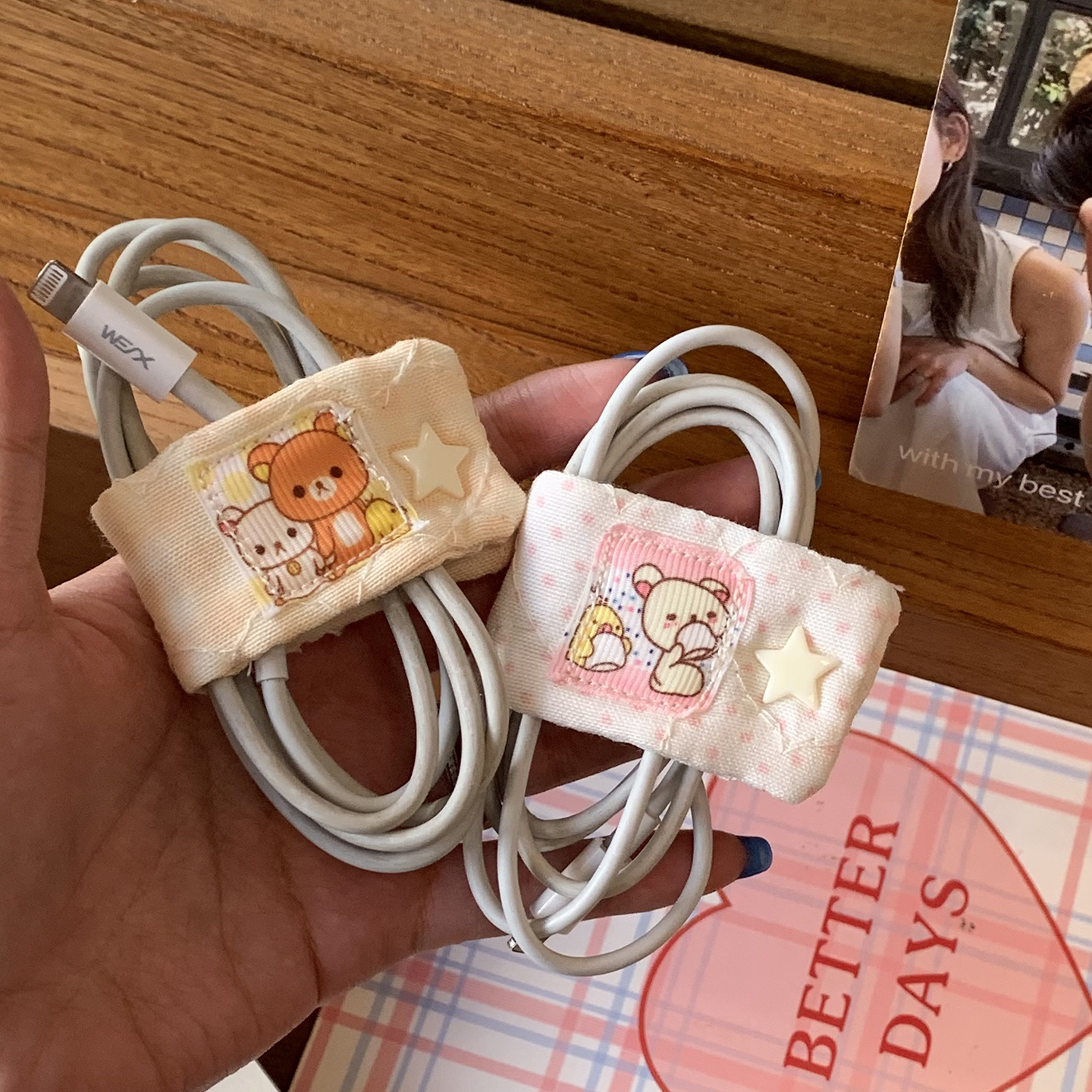 卡通布艺数据线绑线带固定器卡扣理线器收纳扣充电线整理收纳神器