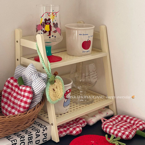 桌面杯子收纳置物架！桌上双层杯架咖啡角茶杯水杯架子收纳架小型