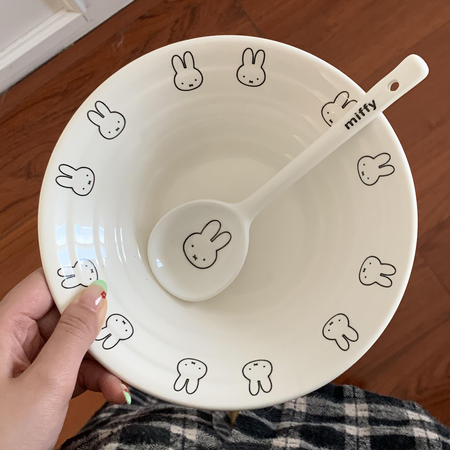 ins风日式卡通米菲兔釉下彩陶瓷碗餐具碗碟吃饭碗泡面碗螺蛳粉碗