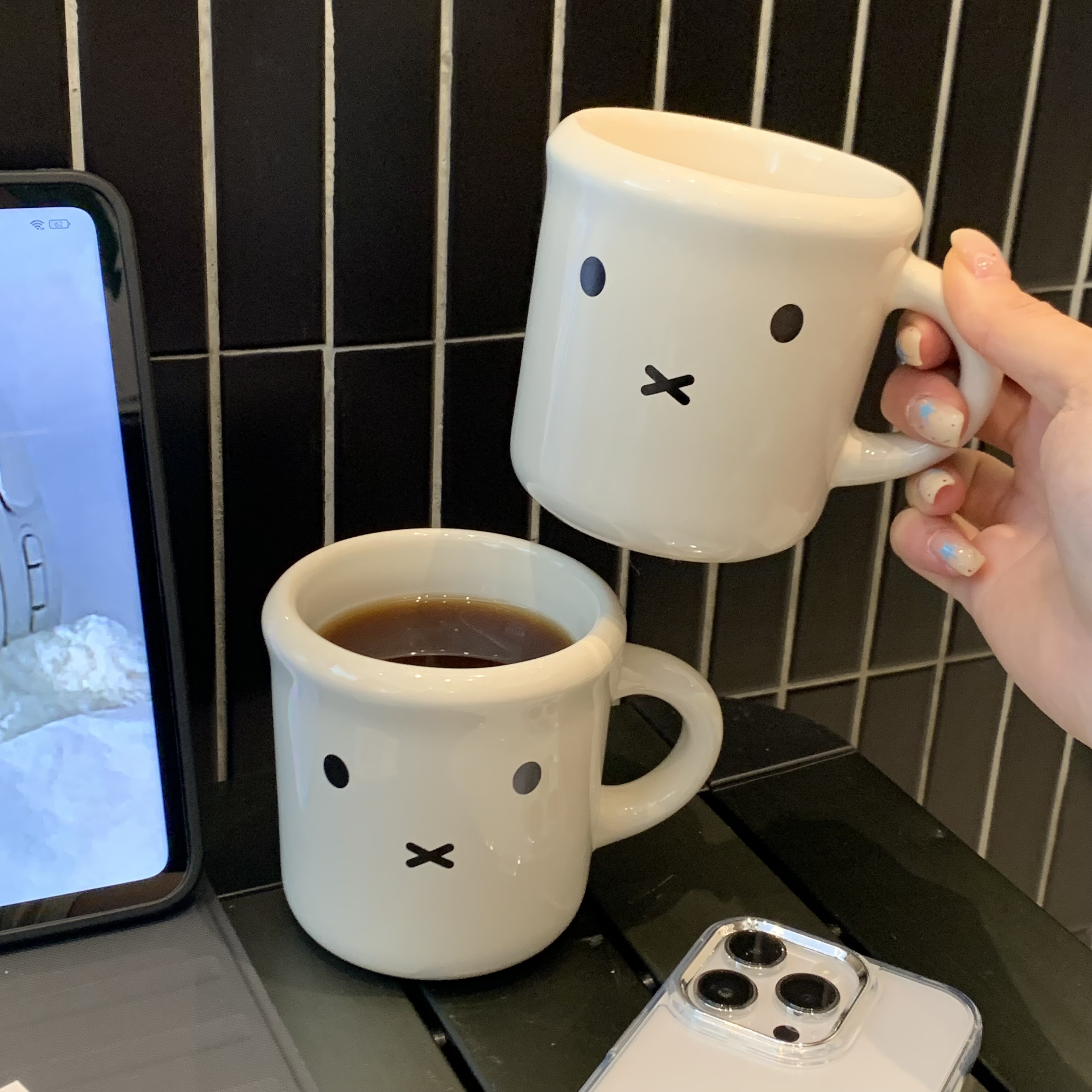 卡通米菲兔马克杯陶瓷釉下彩早餐咖啡杯家用办公室高颜值喝水杯子