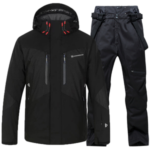 冬户外滑雪服男款套装防风保暖加厚夹棉男滑雪衣裤套装单双板装备