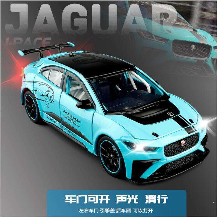 新款 1/32 I PACE纯电跑车六开门声光金属仿真汽车模型玩具