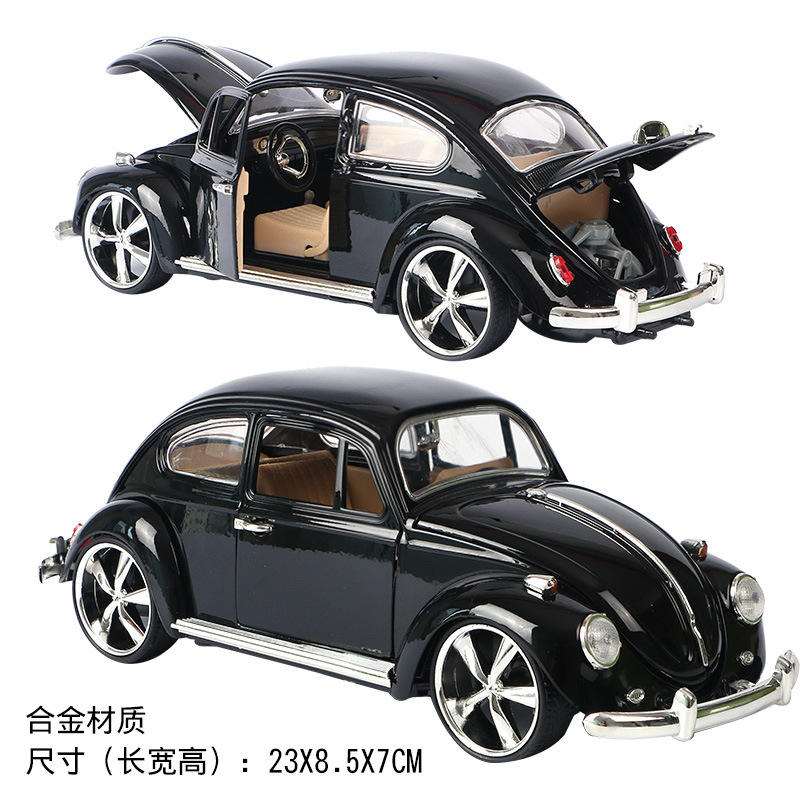新款美致1/18大众甲壳虫合金汽车模型仿真金属大号轿车玩具车盒装